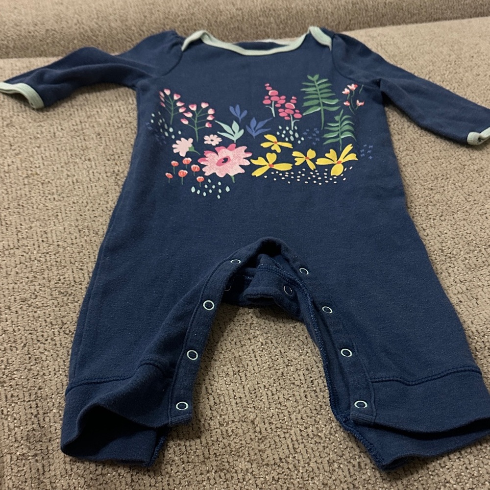 Floral Navy Kids One Piece